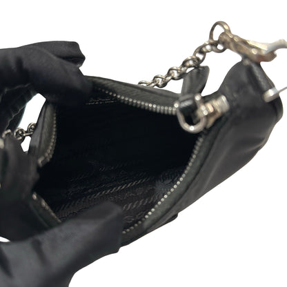 Used PRADA Re-nylon Re-edition 2005 Chain Shoulder Bag Black PHW