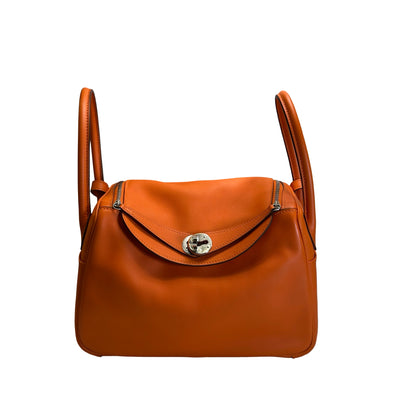 Used HERMES Lindy 26 Crossbody Bag Orange