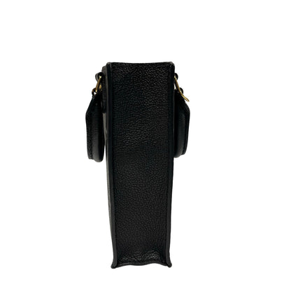 Used LOUIS VUITTON Monogram SAC PLAT Cross Body Bag Black GHW
