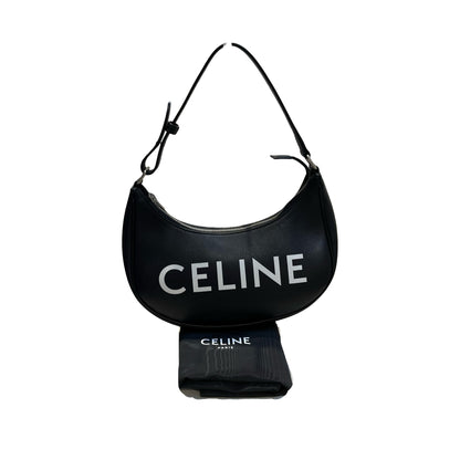 CÉLINE Calfskin Leather Ava Medium Handbag Black