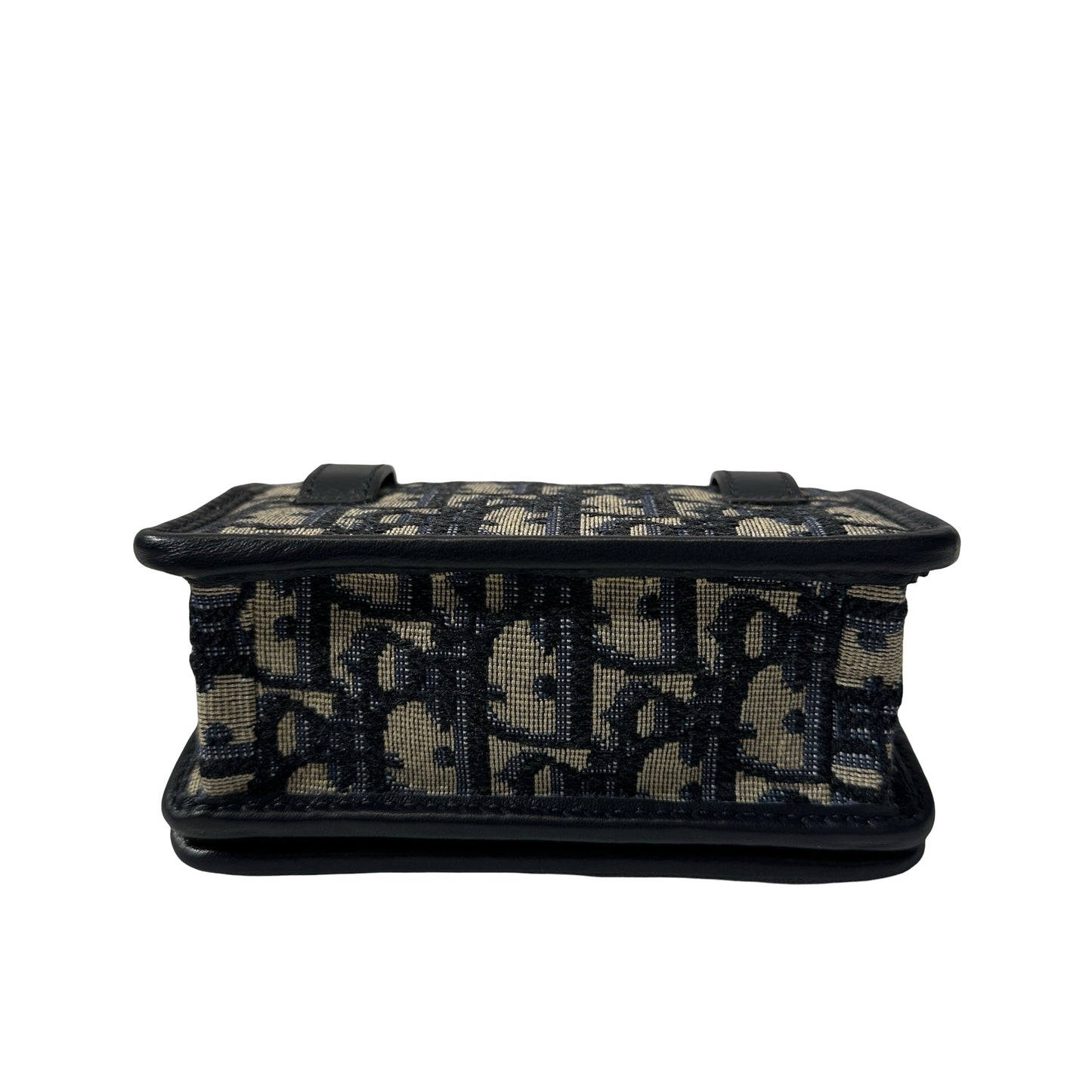 Used DIOR Canvas Mini Bag Navy Blue Beige