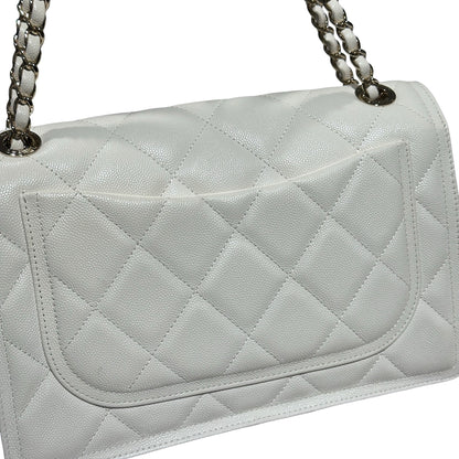 Used CHANEL Flat bag White GHW