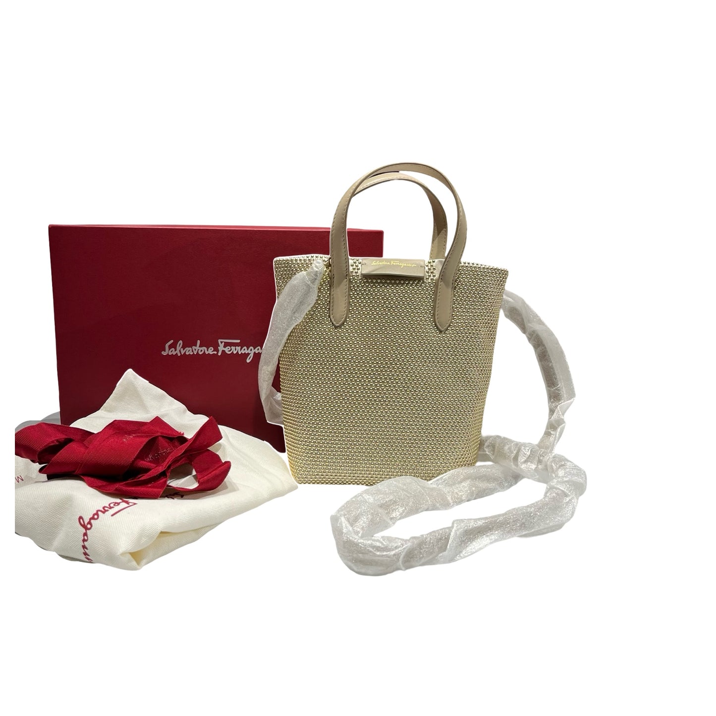 New Salvatore Ferragamo Cross Body Cross Body Bag Gold