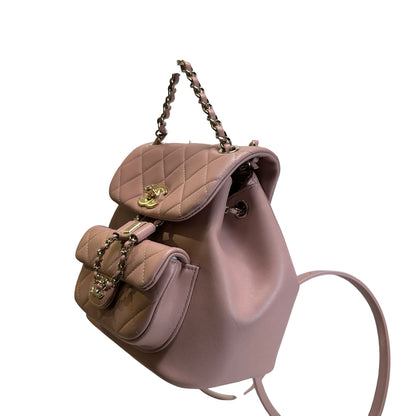 Brand New CHANEL Quilted Calfskin Duma Backpack Pink Gold
