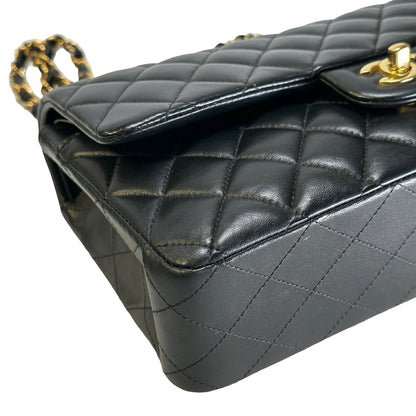 Used CHANEL Quilted Lambskin CF25 Shoulder Bag Black Gold