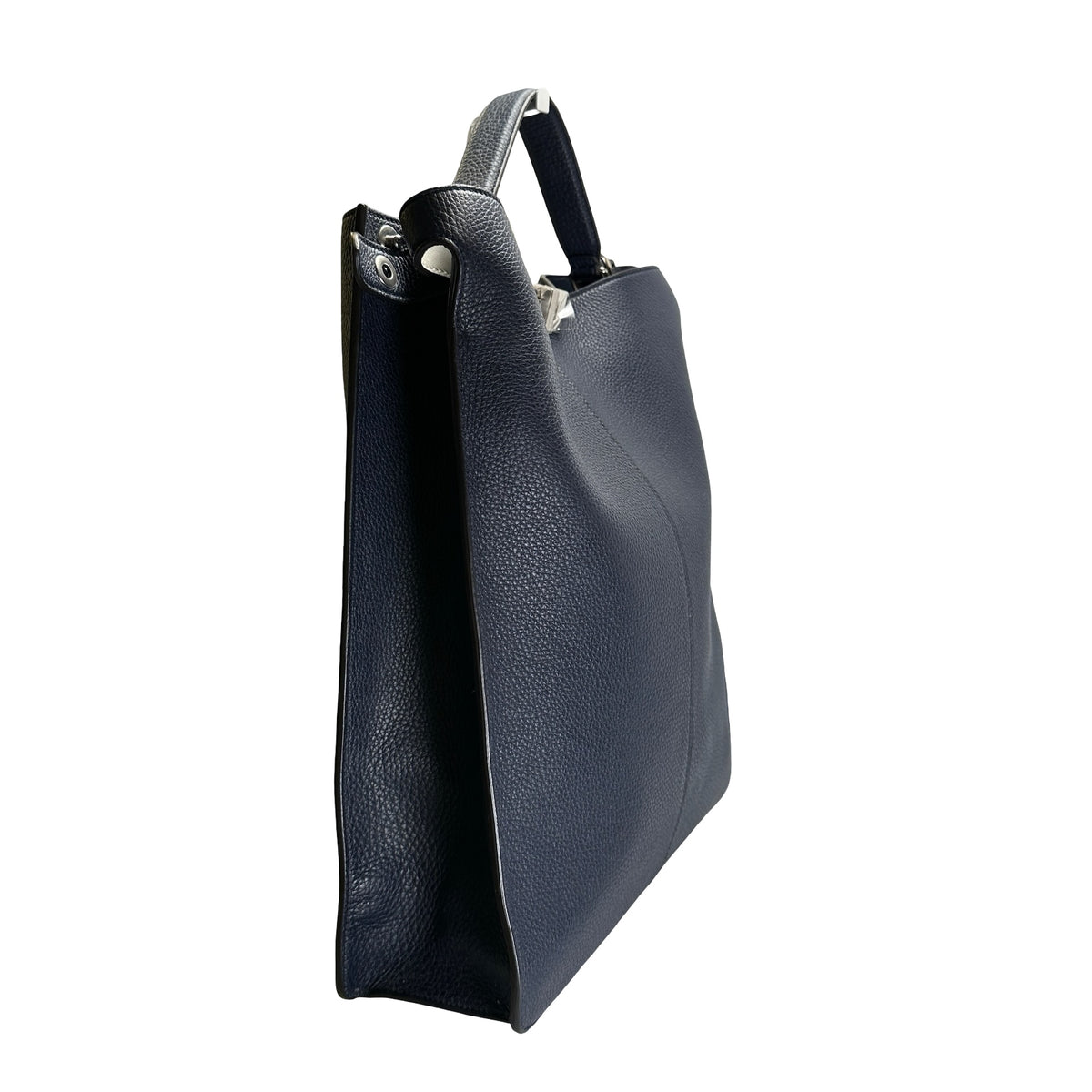 Used FENDI Leather Peekaboo Handbag Navy