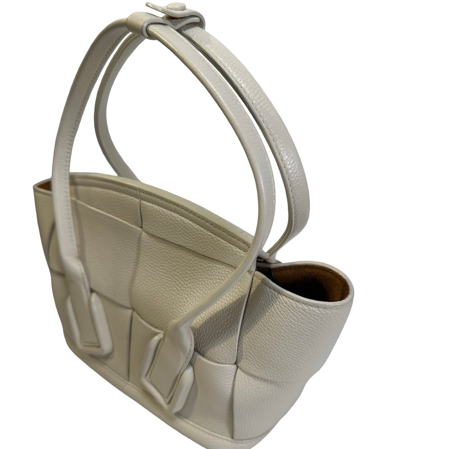Used BOTTEGA VENETA Intrecciato Arco Handbag White