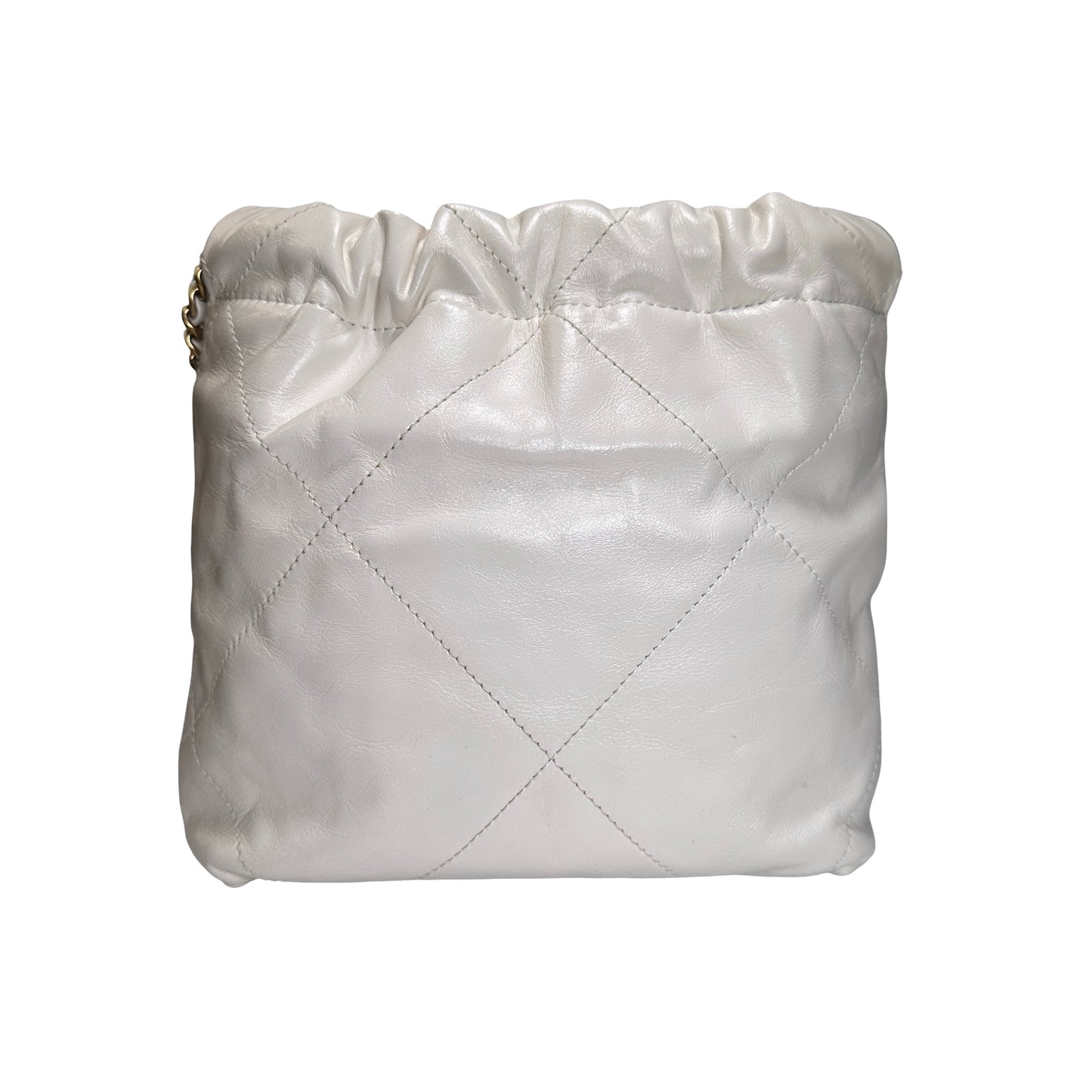 Chanel Quilted Calfskin Chanel 22 Shoulder Bag White GHW