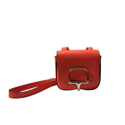 Used HERMÈS Epsom leather MINI DELLA Shoulder Bag 0E Rose Texas