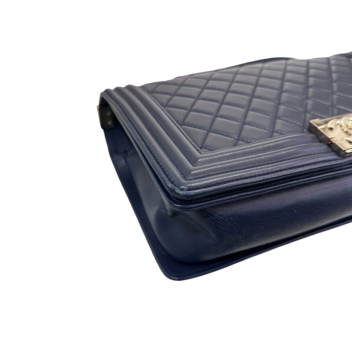 Used CHANEL Shoulder Bag Navy Blue GHW