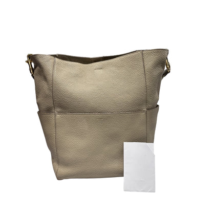 Used CÉLINE Seau Sangle Medium Shoulder Bag Beige GHW