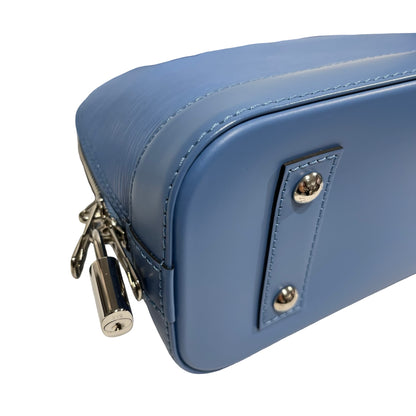 Used LOUIS VUITTON Calfskin Leather Alma Two Way Shoulder Bag PHW Blue