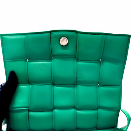 Used Bottega Veneta Calfskin Leather BV Cassette Camera Shoulder Bag Green PHW