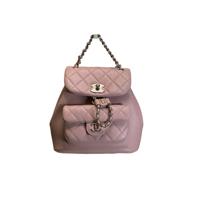Brand New CHANEL Quilted Calfskin Duma Backpack Pink Gold