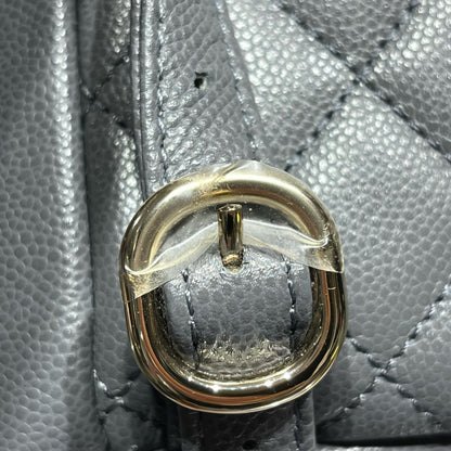 Used CHANEL Caviar Leather Small Duma Backpack Grey GHW
