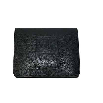Used HERMES Leather Roulis Wallet Black Beige Gold