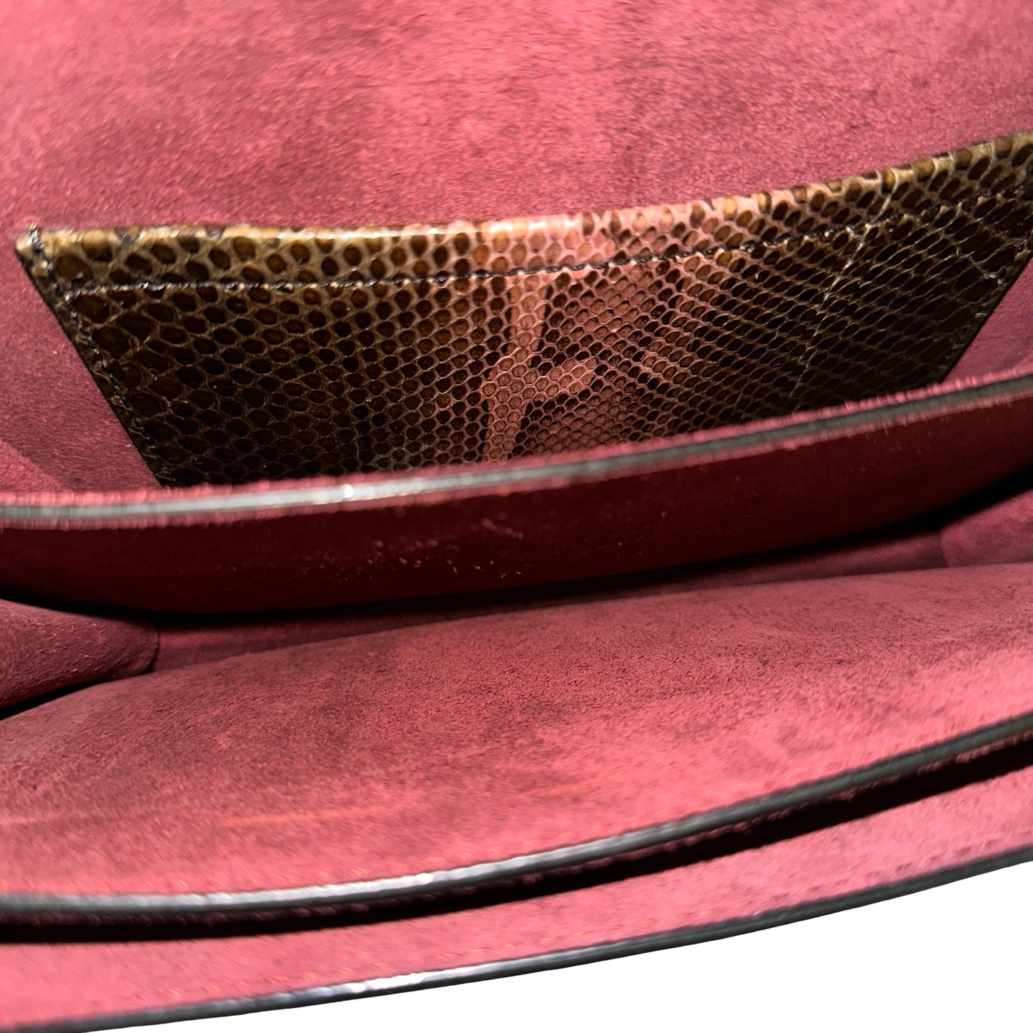 Used MARC JACOBS Snake Skin Chain Shoulder Shoulder Bag Brown