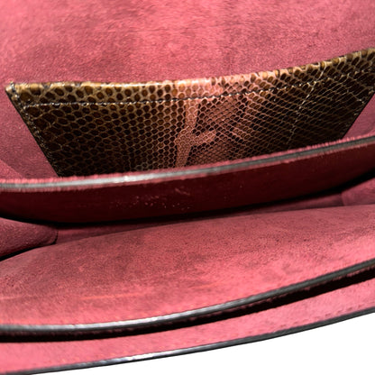 Used MARC JACOBS Snake Skin Chain Shoulder Shoulder Bag Brown