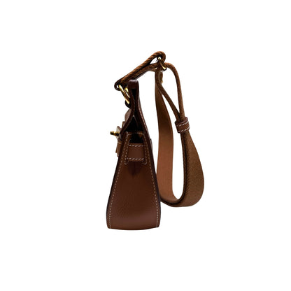 Used HERMÈS Leather MiniJypsiere Cross Body Bag GHW Brown