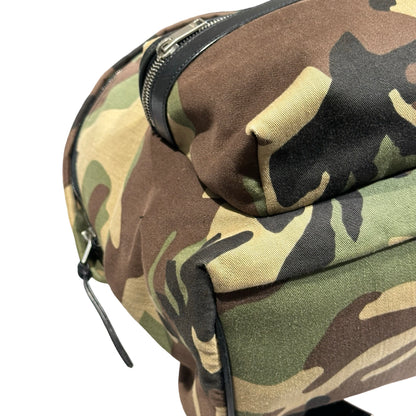 Used Saint Laurent Canvas Backpack Dark Green Black