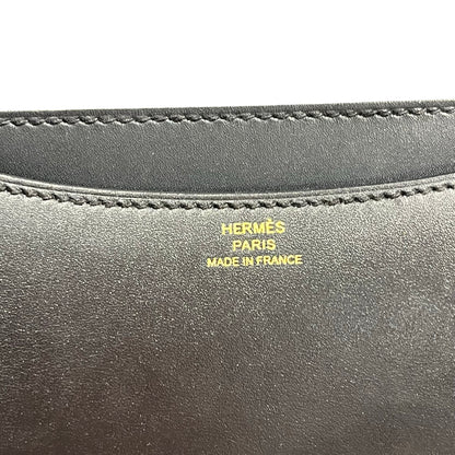 Used HERMES Box Calf Mini Constance Shoulder Bag Black Gold