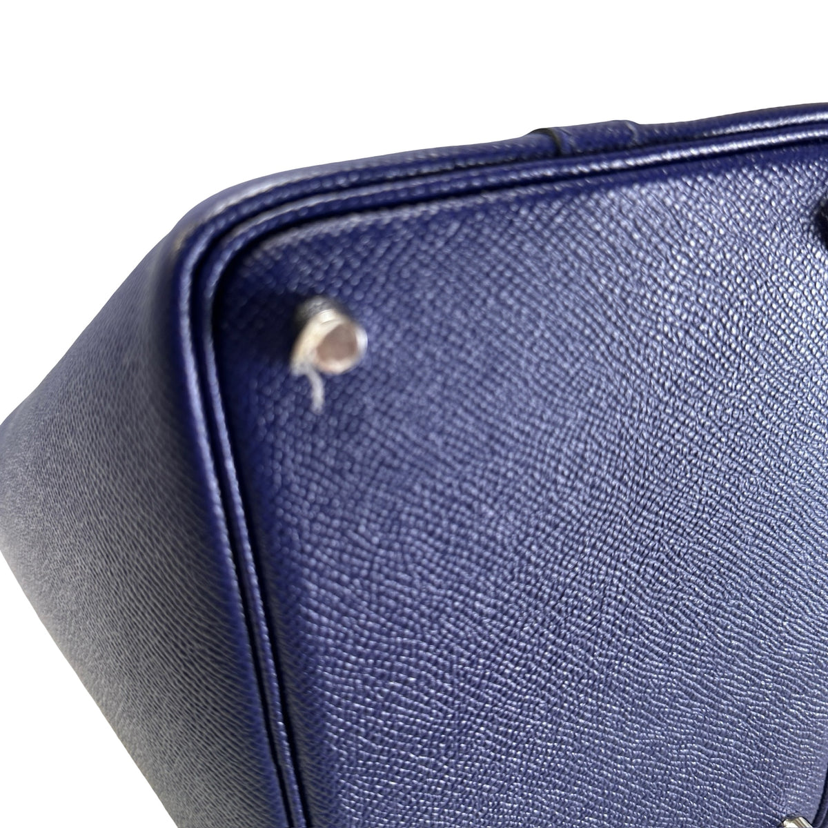 Used HERMES Epsom Picotin Bucket Bag Blue Brown Black