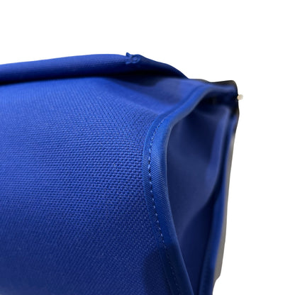 Used Hermès Calfskin Leather Herbag 31 Shoulder Bag Blue Black PHW