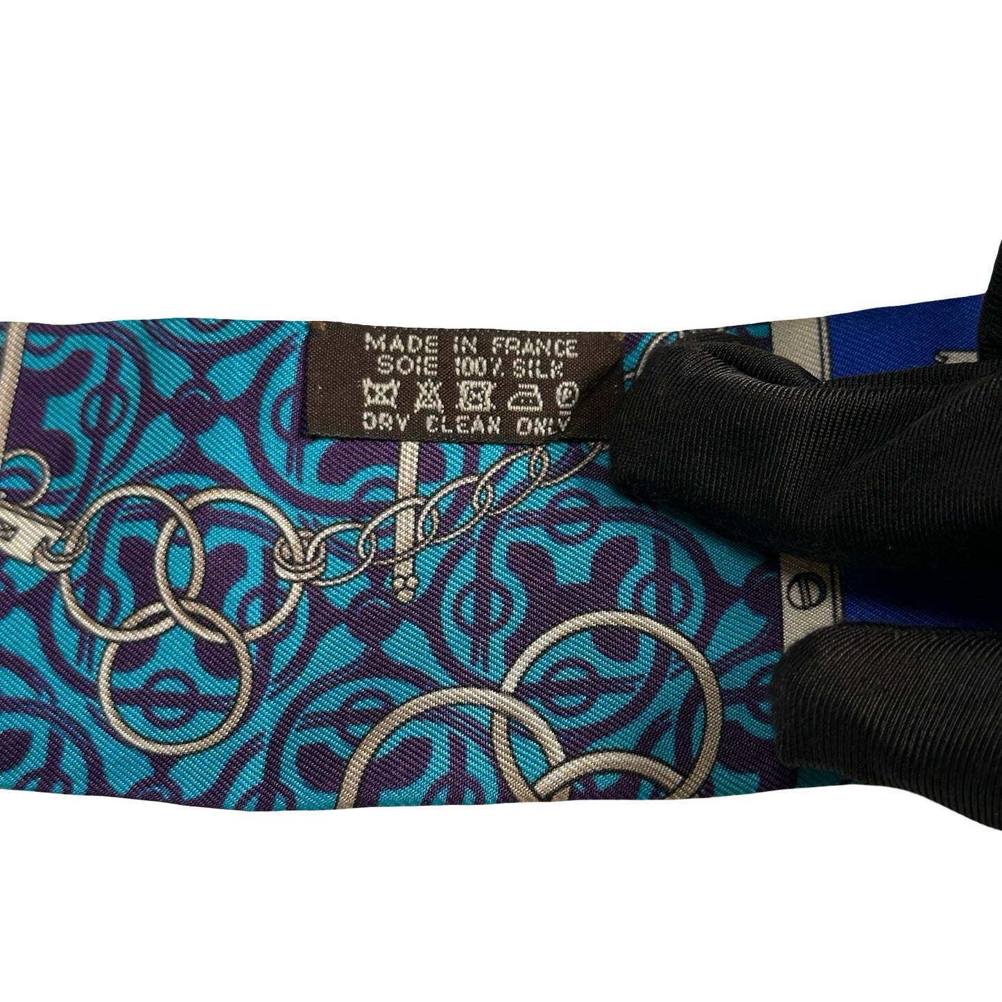 Used HERMES Silk Twilly Blue Teal