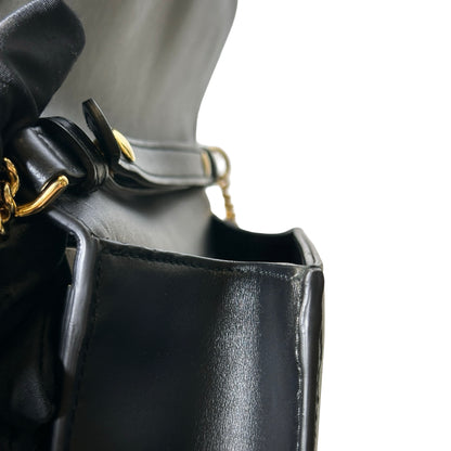 GUCCI Leather Zumi Shoulder Bag Black