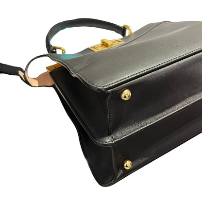 Used FENDI Peekaboo Handbag Black GHW