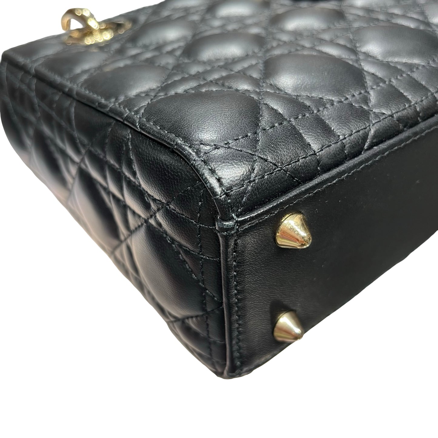 Used DIOR Lady Dior Handbag Black GHW