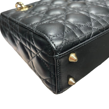 Used DIOR Lady Dior Handbag Black GHW
