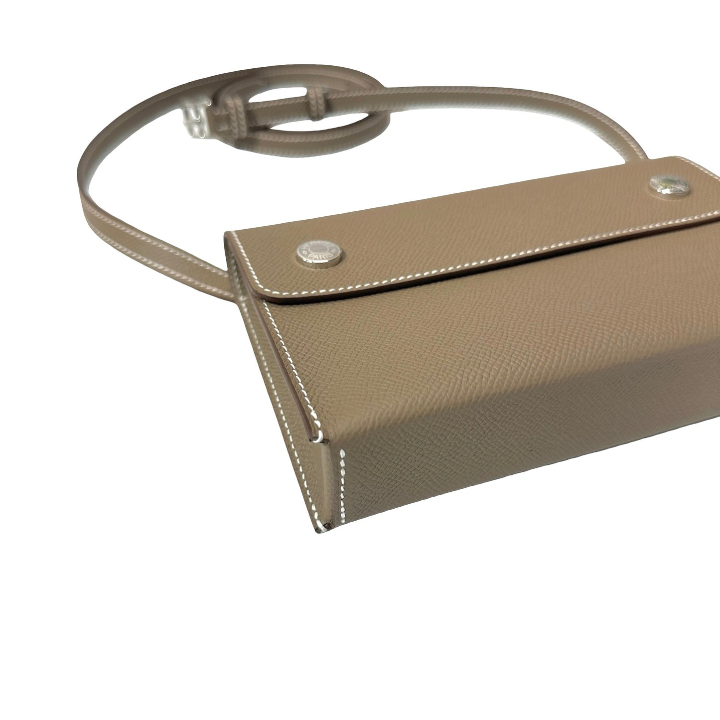 New HERMÈS Epsom Snap to Go Shoulder Bag Etoupe (18) GHW
