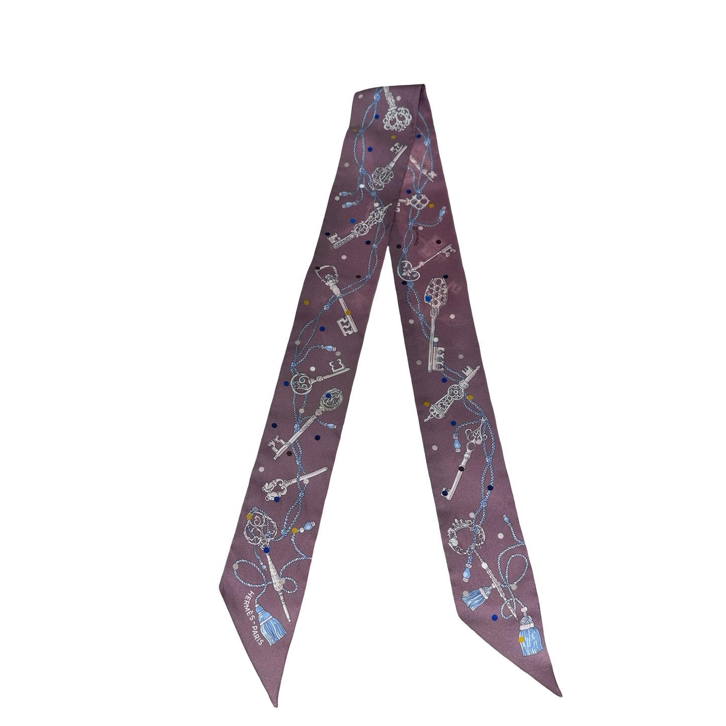 Used HERMÈS Twilly Silk Scarf Purple