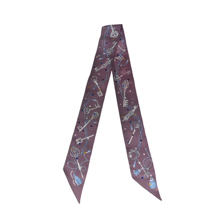 Used HERMÈS Twilly Silk Scarf Purple