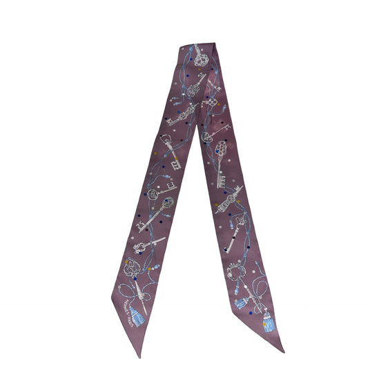 Used HERMÈS Twilly Silk Scarf Purple