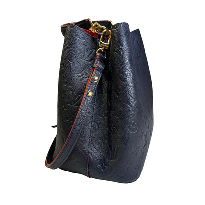 Used LOUIS VUITTON Monogram Empreinte NéoNoé Bucket Bag Navy Blue