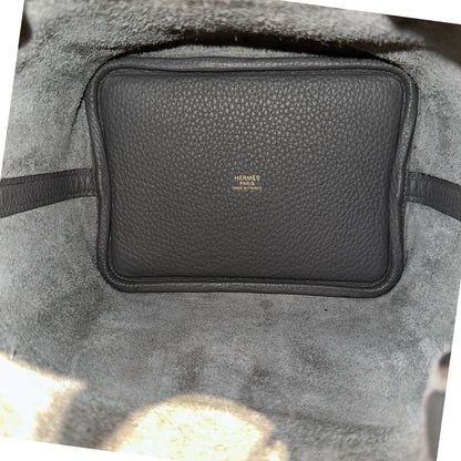 Used HERMÈS Bucket Bag Grey GHW