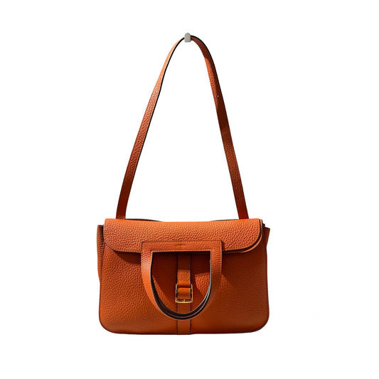 Used HERMÈS Halzan Shoulder Bag Orange (93)