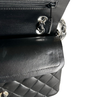 Used CHANEL Quilted Classic Flap Chain Shoulder Bag Black Silver