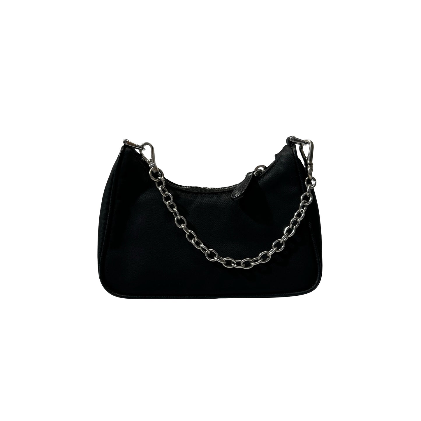 Used PRADA Re-nylon Re-edition 2005 Chain Shoulder Bag Black PHW