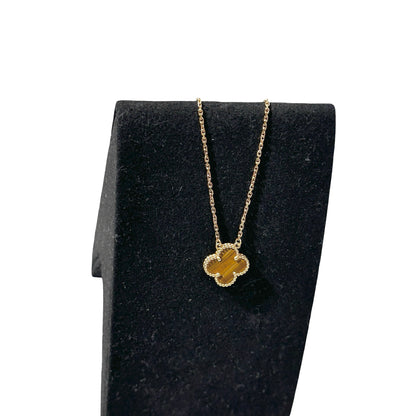 Used VAN CLEEF & ARPELS 18K Gold Vintage Alhambra Necklace Brown GHW
