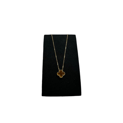Used VAN CLEEF & ARPELS Tiger's Eye Vintage Alhambra Necklace Gold Brown