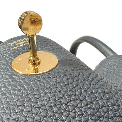 Used Hermès Caviar skin Lindy 26 Shoulder Bag Dark green GHW