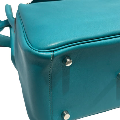 Used HERMES Swift Lindy Handbag Green PHW