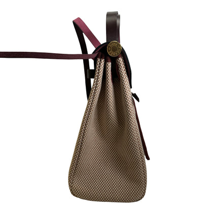 Brand New HERMES Canvas Leather Herbag 31 Handbag Beige Brown