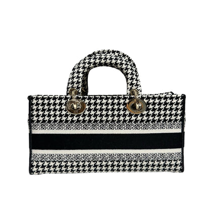 DIOR D-JOY MEDIUM CANVAS HOUNDSTOOTH GHW [3000160]