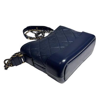 CHANEL GABRIELLE SMALL NAVY CHAIN SHOULDER BAG[3000221]