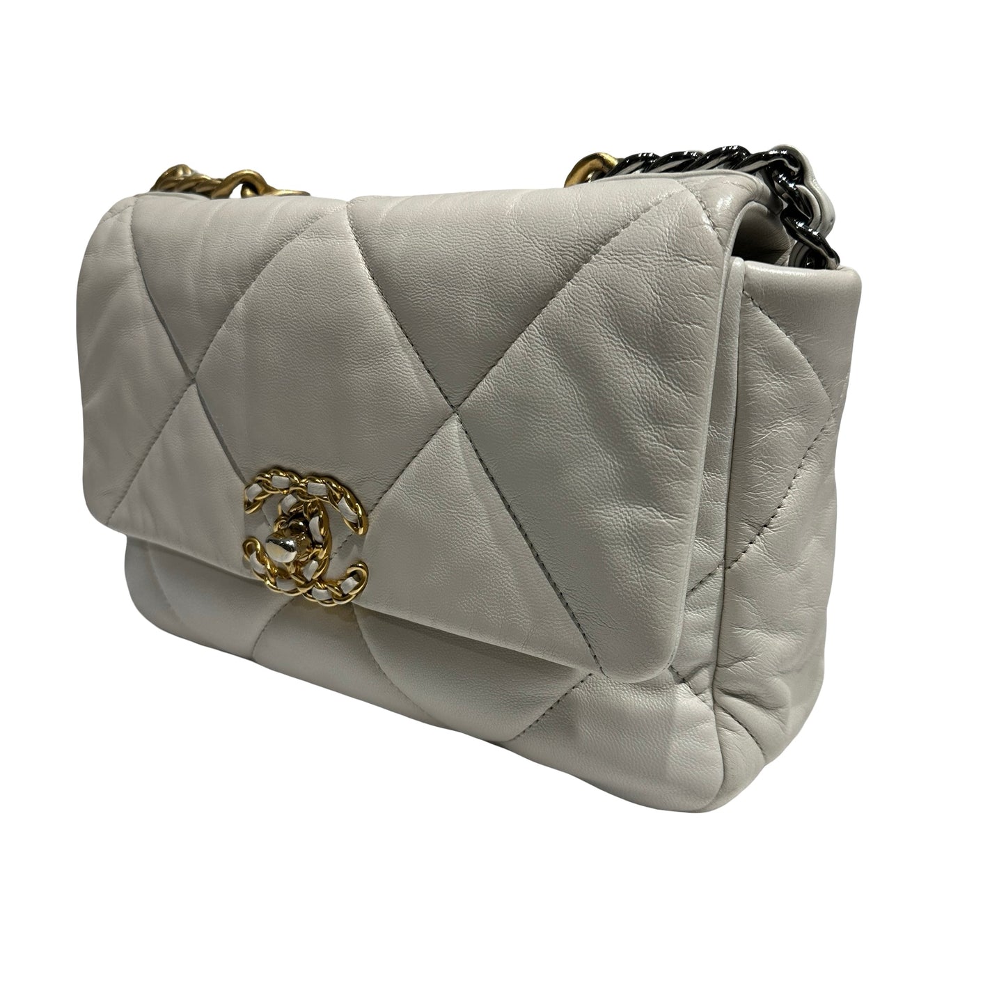 CHANEL 19 HANDBAG SMALL WHITE [3000355]