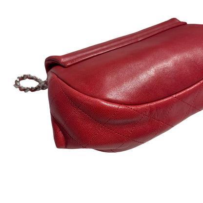 CHANEL RED PHW HALF MOON CHAIN SHOULDER BAG [3000263]